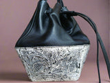 bucket leather purse