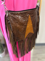 Fringe leather purse