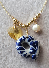 Letter Q Talavera necklace