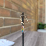 Rainbow heart 925 silver earrings